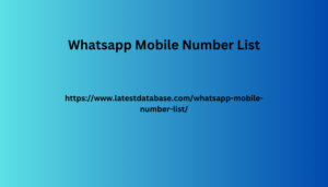 Whatsapp Mobile Number List 