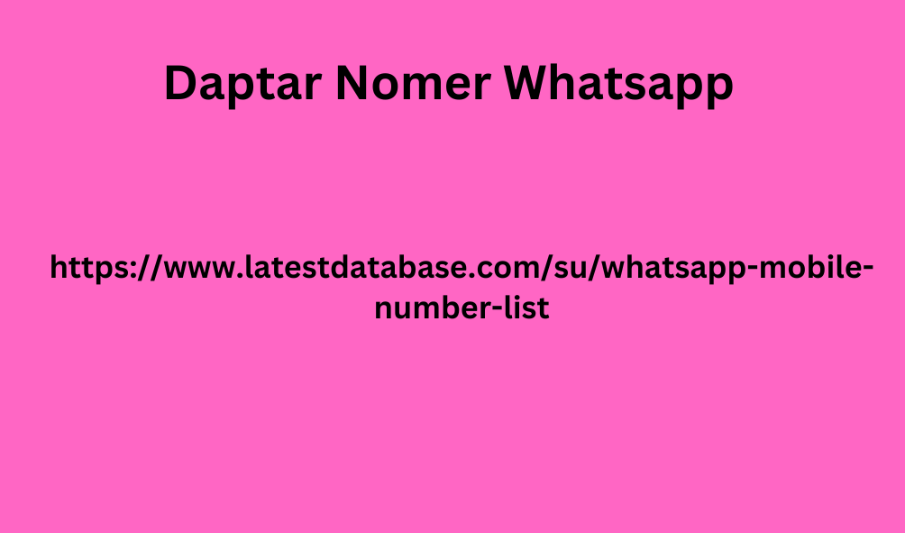 Daptar Nomer Whatsapp