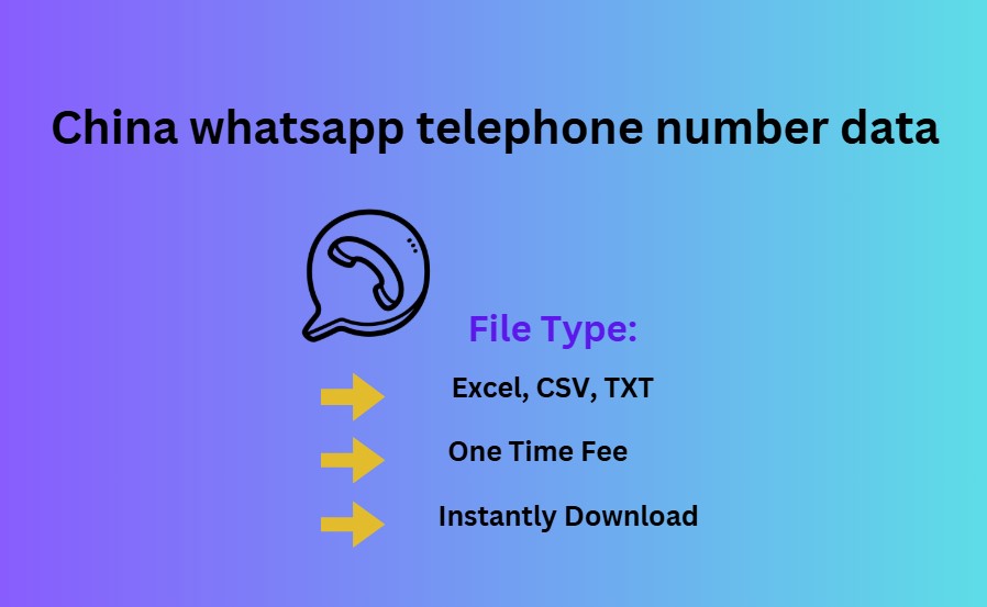 China whatsapp telephone number data