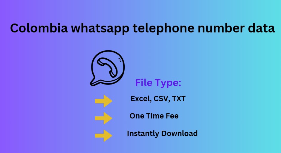 Colombia whatsapp telephone number data