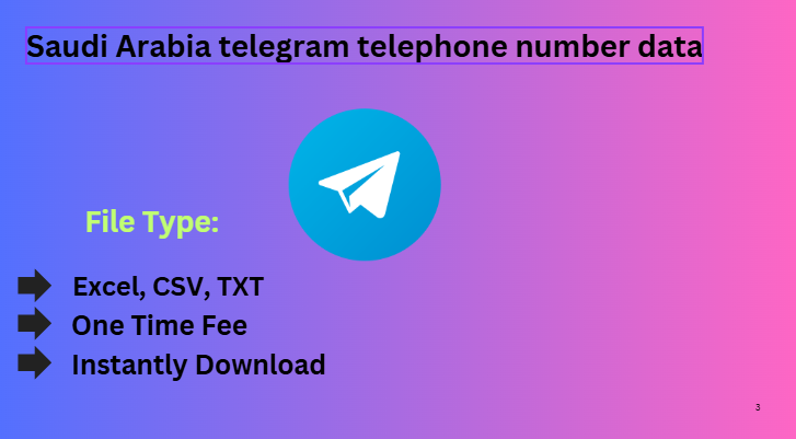 Saudi Arabia telegram telephone number data