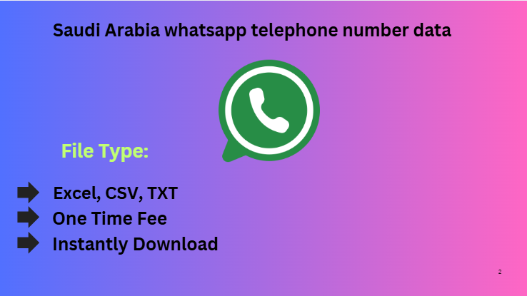 Saudi Arabia whatsapp telephone number data