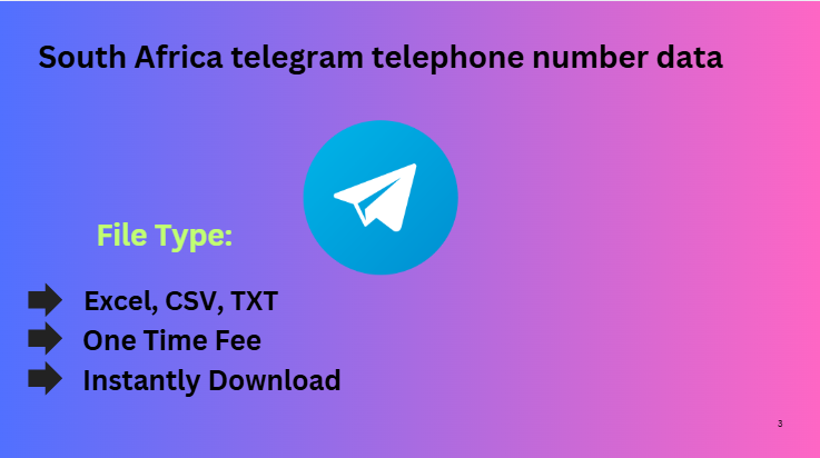 South Africa telegram telephone number data