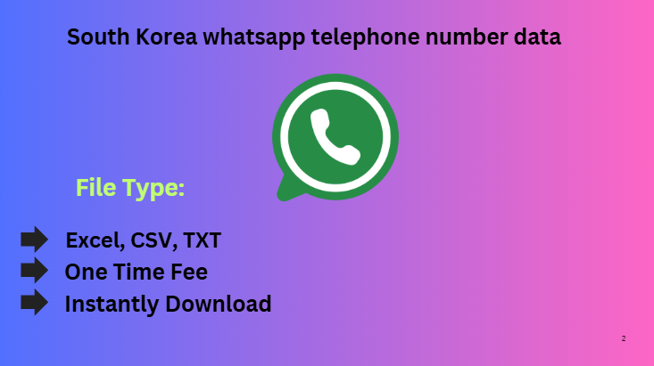 South Korea whatsapp telephone number data