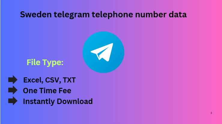 Sweden telegram telephone number data