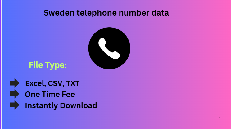 Sweden telephone number data