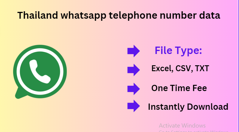 Thailand whatsapp telephone number data